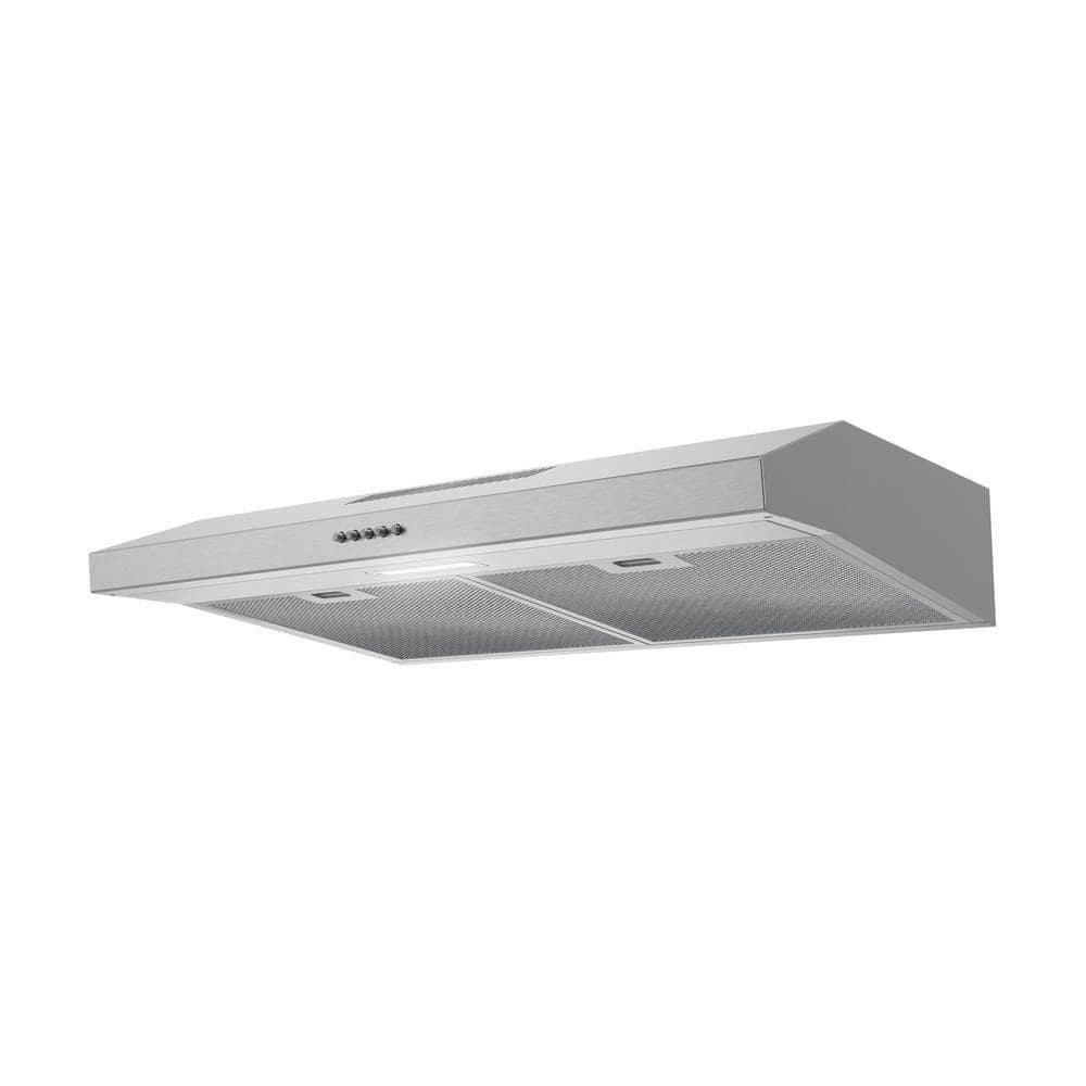 Streamline 30 In. T-3007-1-DL Savona Ductless Undermount 80 CFM Range Hood In Brushed Stainless Steel With Mesh Filters, Push Button Control, LED Light