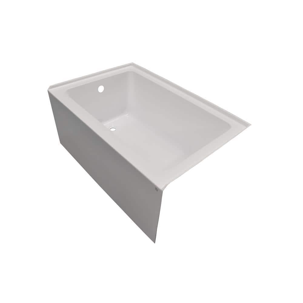 Alcove Soaking Skirt Bathtub with Overflow and Drain