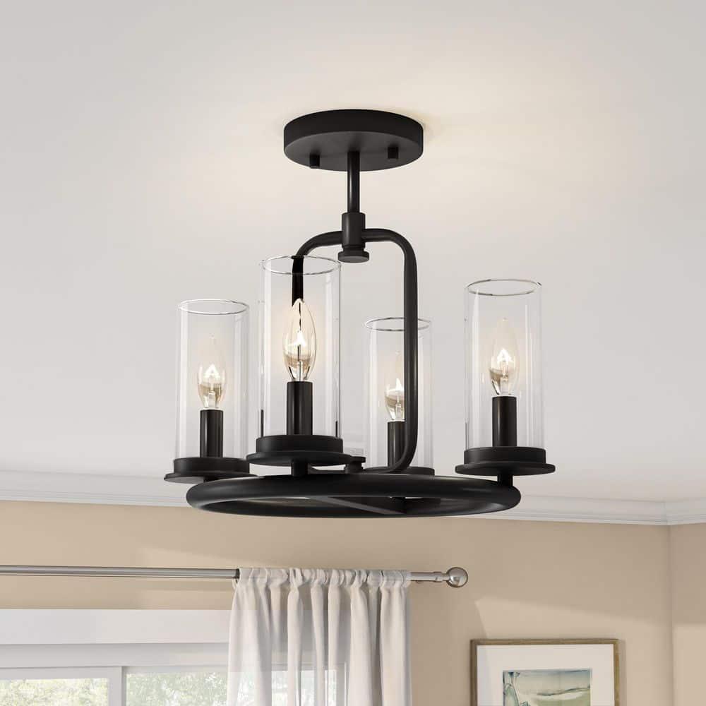 Designers Fountain Hudson Heights 4 Light Matte Black Pendant, D268C-14P-MB