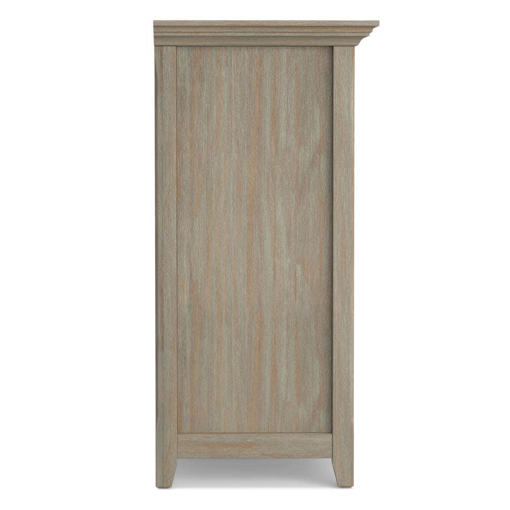Simpli Home Amherst 57"W Solid Wood Storage Console Table with 8 Cube Storage