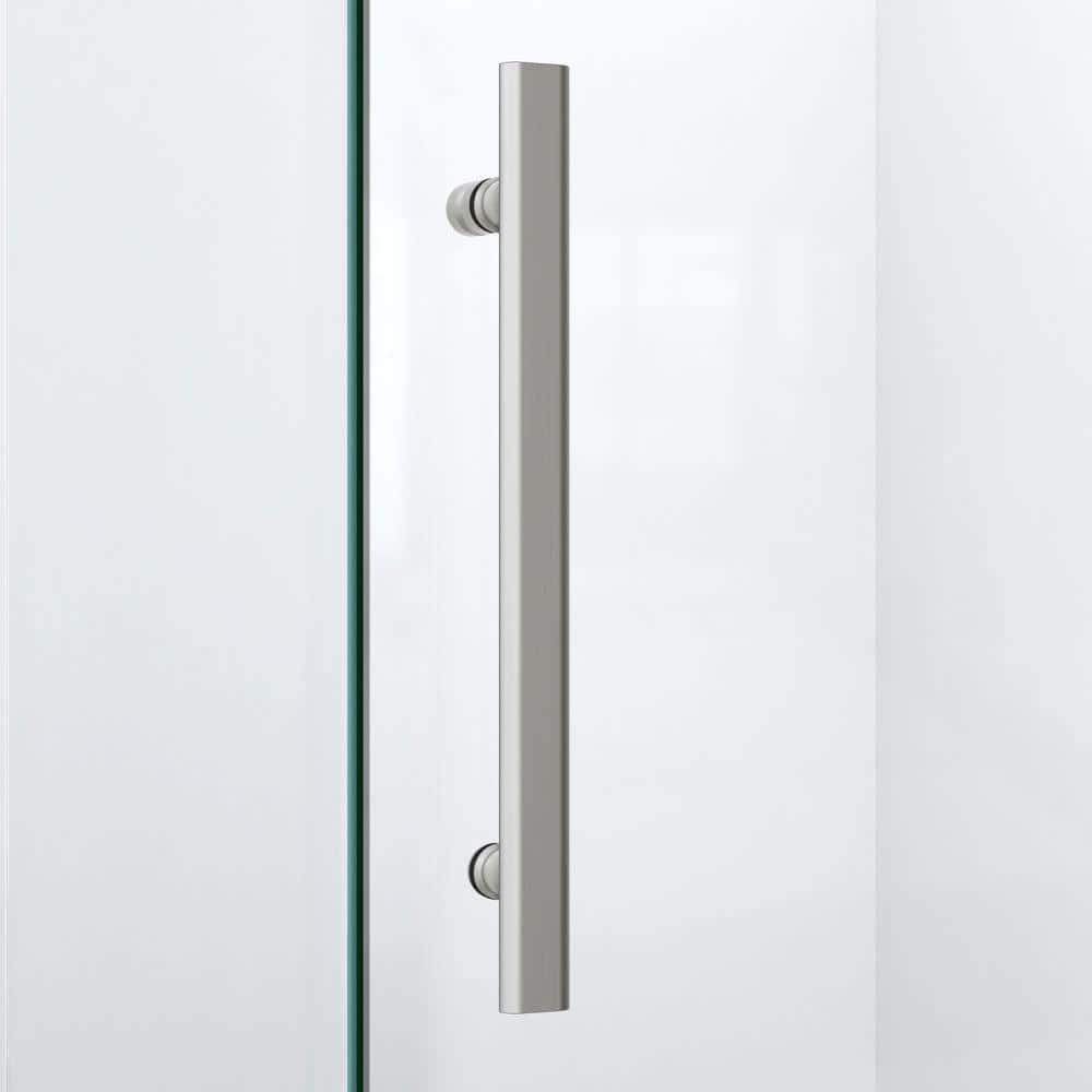 Luxurious Frameless Clear Glass Neo-Angle Shower Enclosure with Bronze Hardware