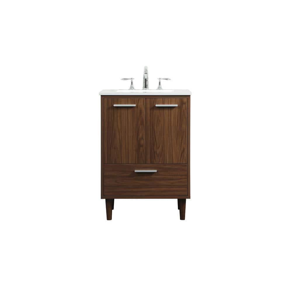 Baldwin 24'' Single Bathroom Vanity with Engineered Marble Top