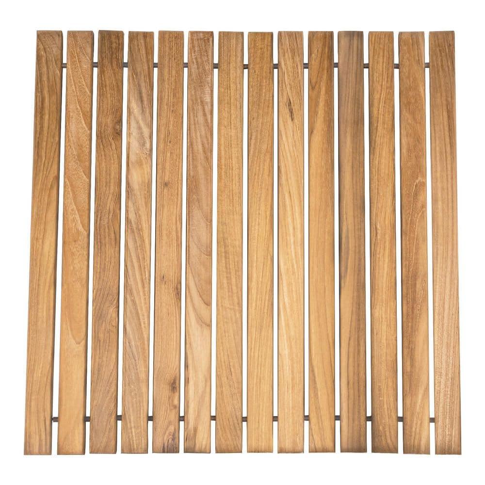 Nordic Teak 19.6" x 19.6" Natural Shower and Bath String Mat - Beige