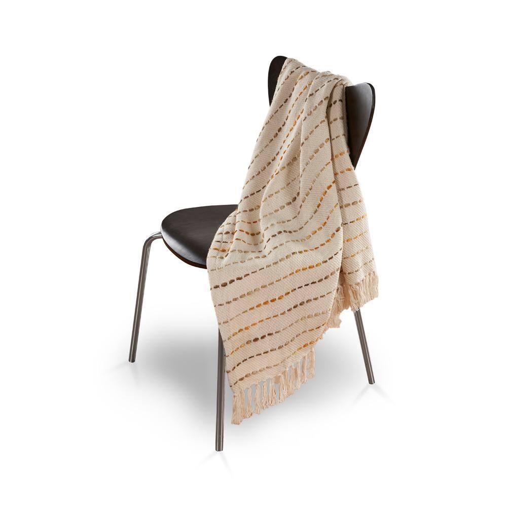 Rajani Home Deep Ombre Striped Handmade Woven Throw Blanket with Fringe