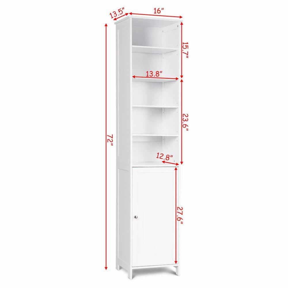 72''H Tall Floor Storage Cabinet Free Standing Shelving