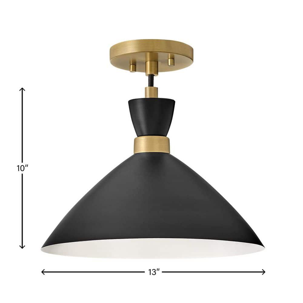 Lark Simon 1 - Light Pendant in  Black/Heritage Brass