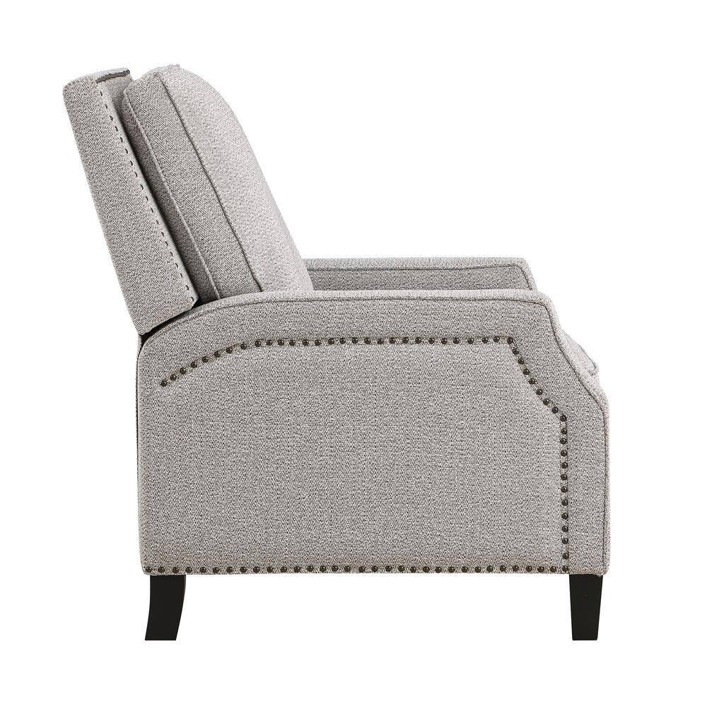 Lexicon Berenson Fabric Upholstered Push Back Living Room Solid Wood Frame Recliner Coconut Color