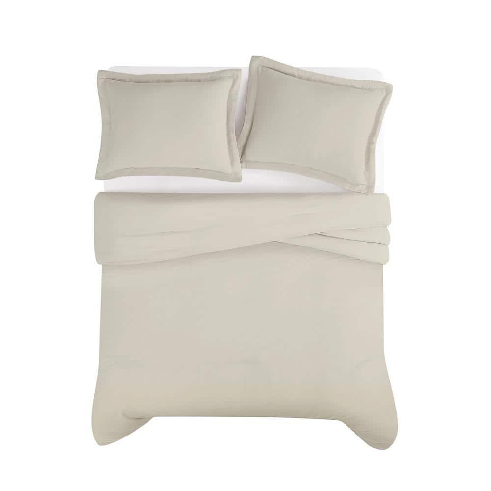 Brooklyn Loom 3pc King Flax Linen Comforter Set Natural