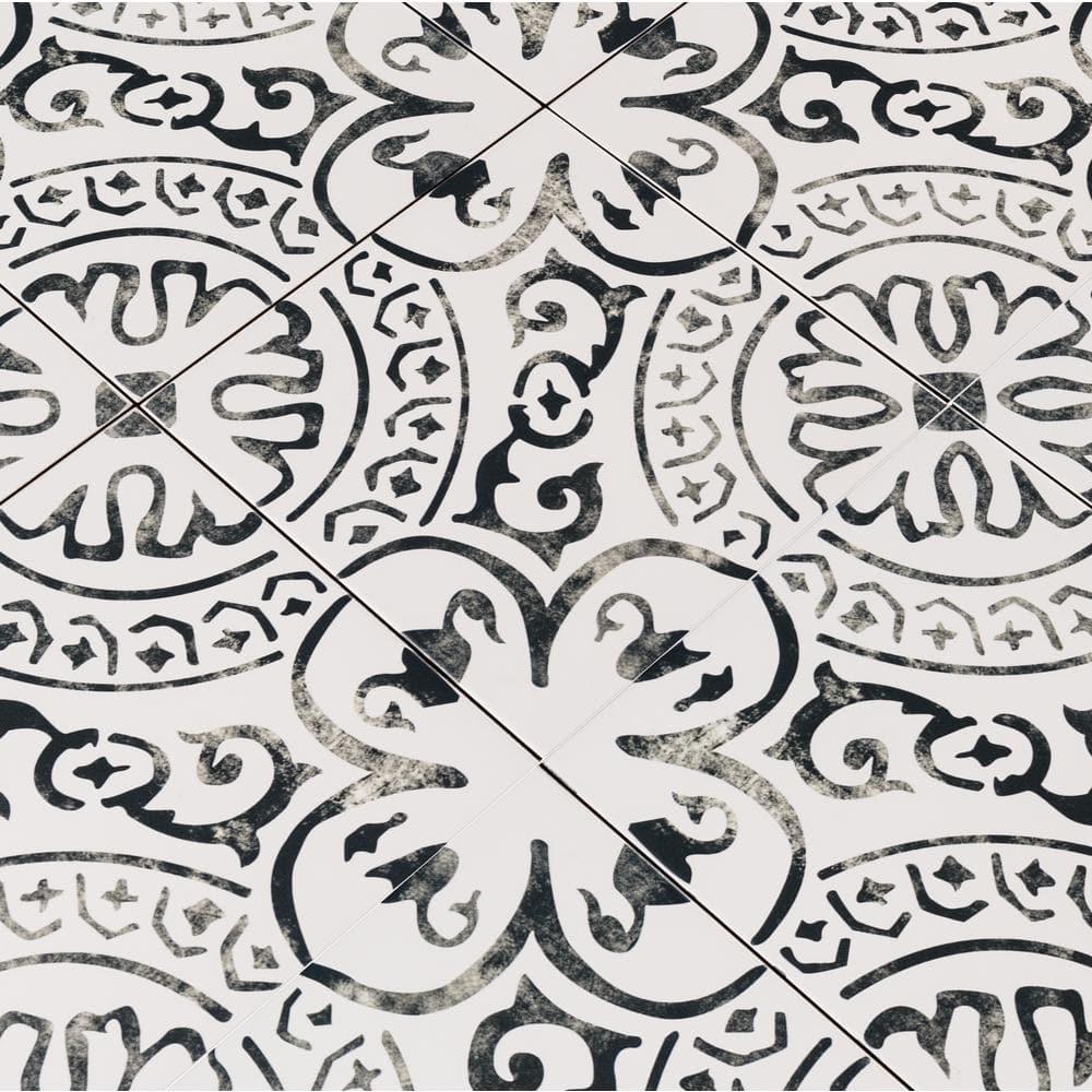 Amara 8" x 8" Encaustic Look Matte Porcelain Floor & Wall Tile