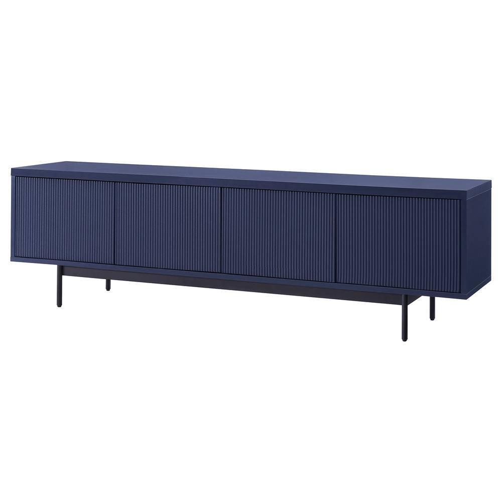 Evelyn&Zoe Whitman Rectangular TV Stand for TV's up to 75", Dark Blue