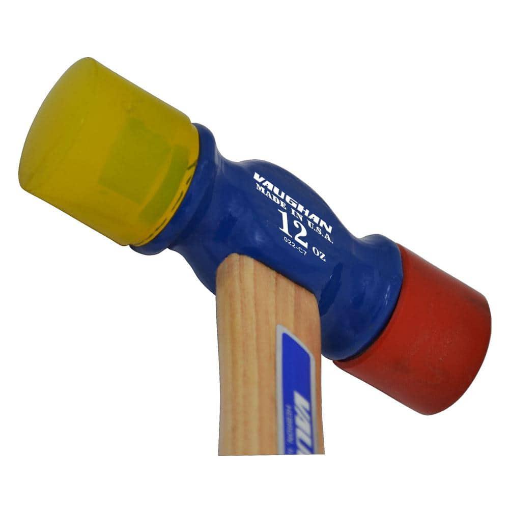 1 PK Vaughan 12 oz. Soft Face Hammer, 12 1/2 in L Steel W/ Vinyl Grip Handle
