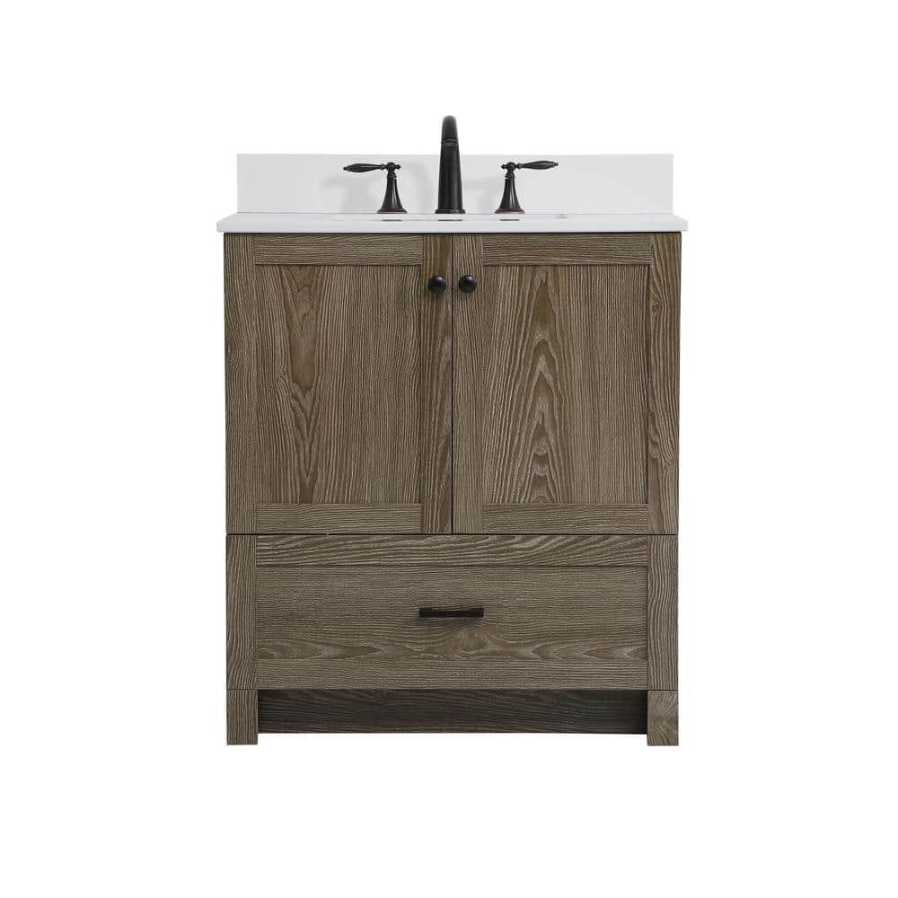 Elegant Kitchen and Bath Elegant Kitchen and Bath 30 Inch Single Bathroom Vanity with Backsplash