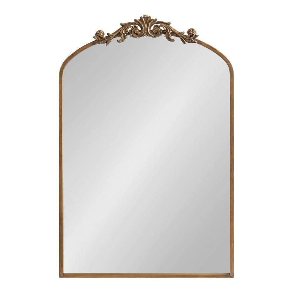 24" x 36" Arendahl Traditional Arch Decorative Wall Mirror Gold - Kate & Laurel All Things Decor