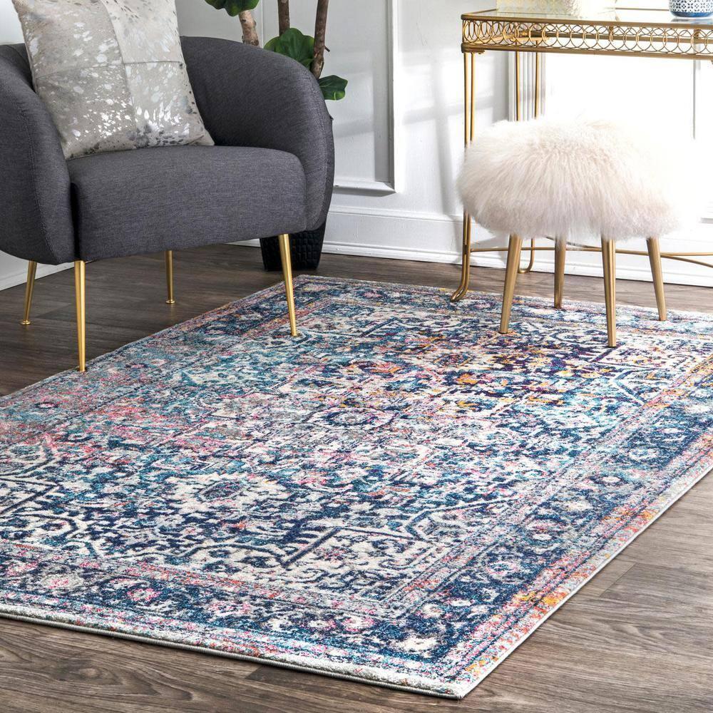 Nuloom Lilah Medallion 2x6 Runner Indoor Area Rug for Living Room Bedroom Dining Room Entryway Hallway Kitchen, Blue/Multicolor