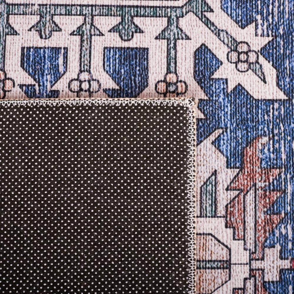 Tucson Vintage Persian TSN102 Power Loomed Machine Washable Skid-Resistant Indoor Area Rug - Navy/Red - 8'x10' - Safavieh