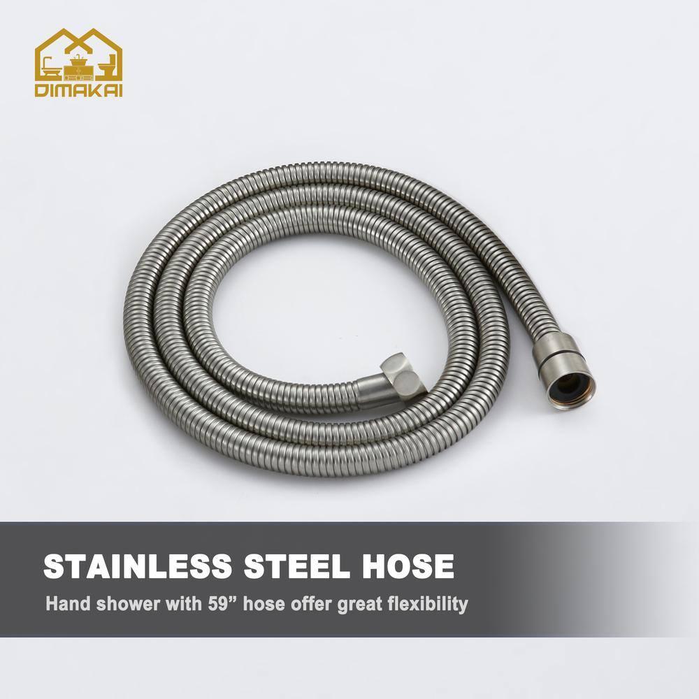 Double Handle Floor Mounted Freestanding Tub Filler With Handshower