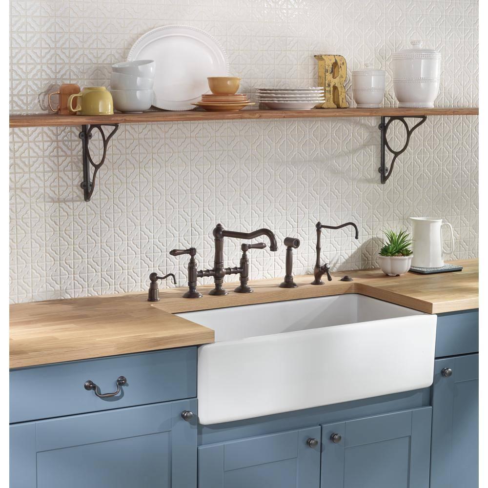 Shaws 30" Single Bowl Farmhouse Apron Front Fireclay Kitchen Sink
