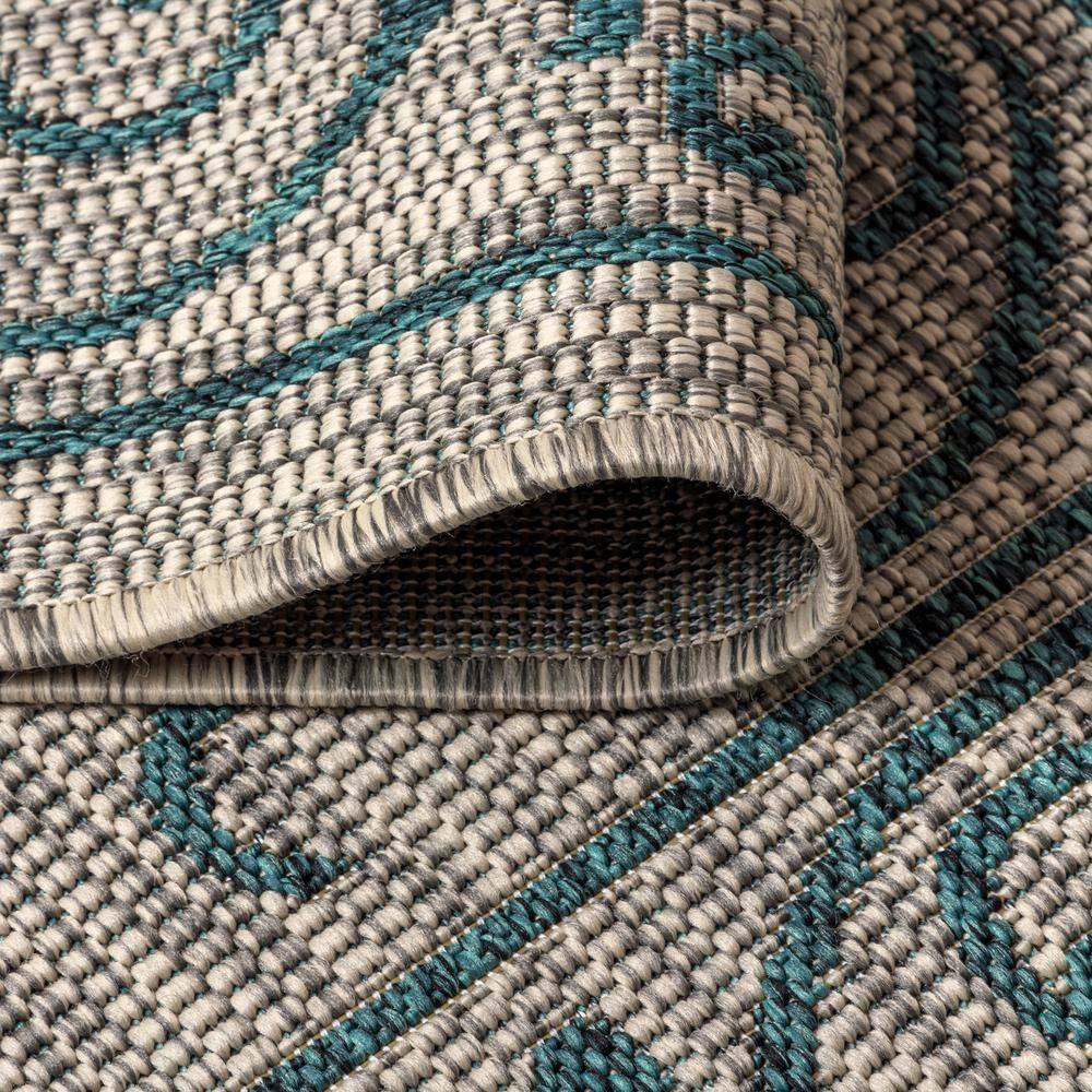 5'x8' Charleston Vintage Filigree Textured Weave Indoor/Outdoor Area Rug, Gray/Teal - JONATHAN Y