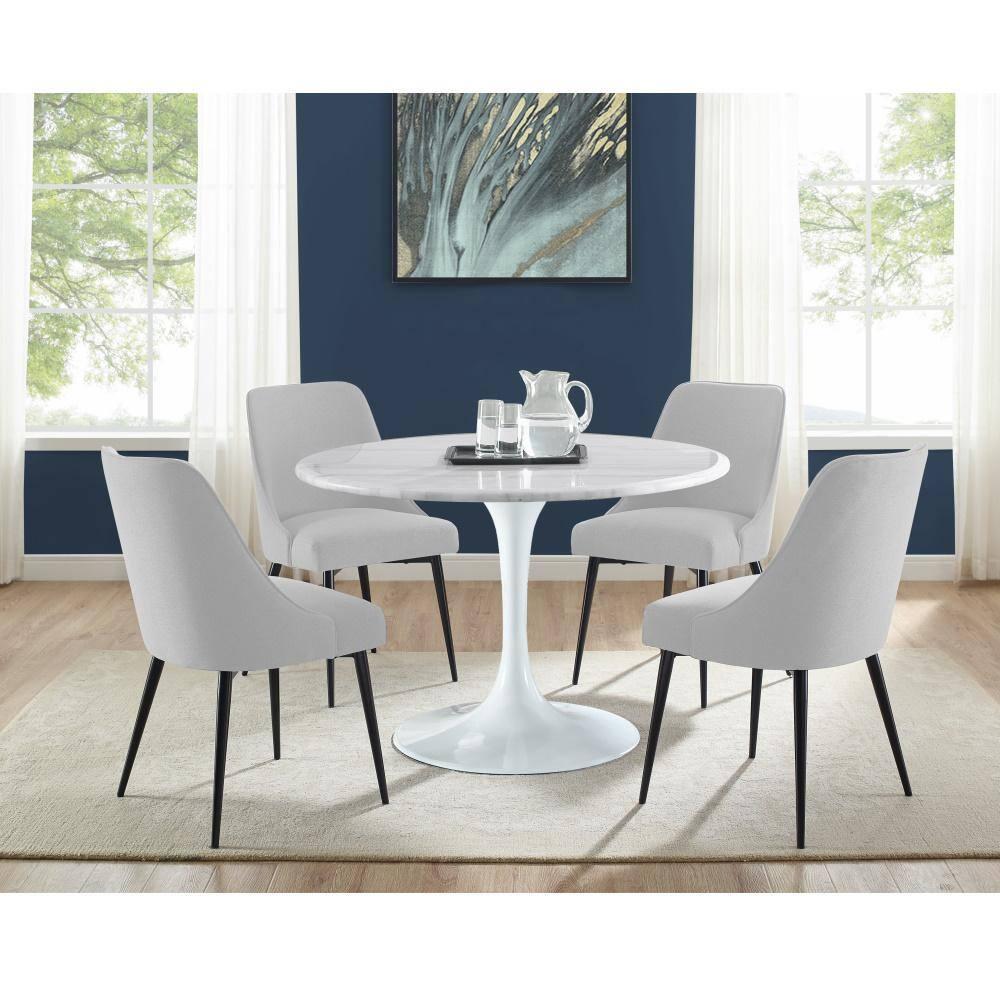 Steve Silver Colfax White Marquina Marble Dining Table