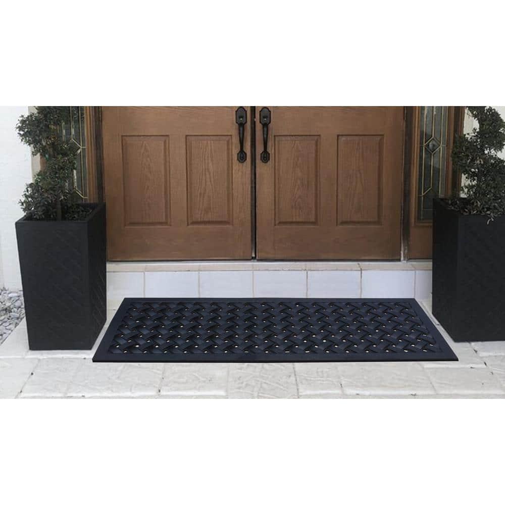 A1HC Outdoor Floor Mat, Natural Rubber, 18" x48”, Ideal for Outside entryway,Dirt Shoe Scraper,Heavy Duty Door mat for Indoor Outdoor,Rug Mats for Entry,Patio, Welcome Mats