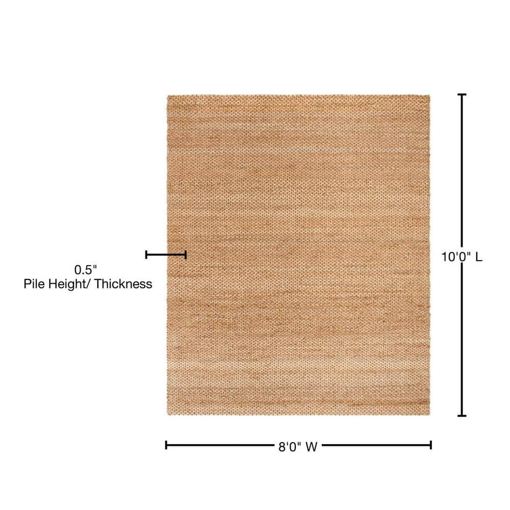 SAFAVIEH Natural Fiber Lillian Braided Jute Area Rug, Natural, 8' x 10'