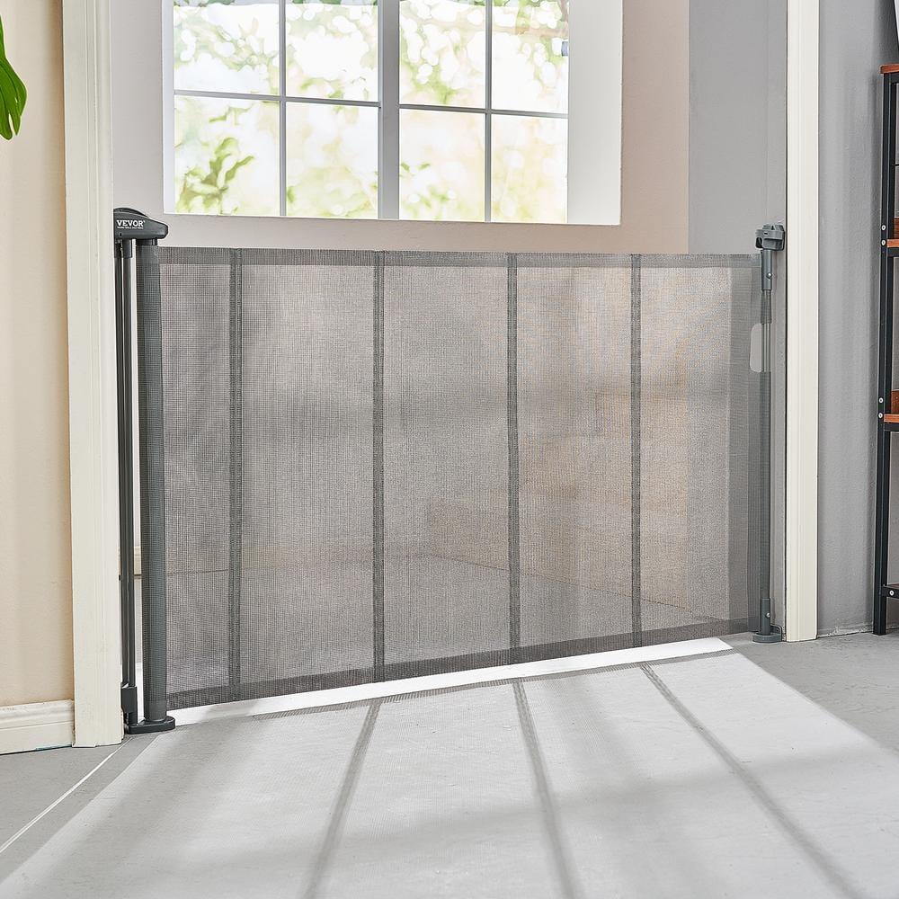 VEVOR VEVOR Retractable Gate Black Plastic Wall Mounted Pet Gate