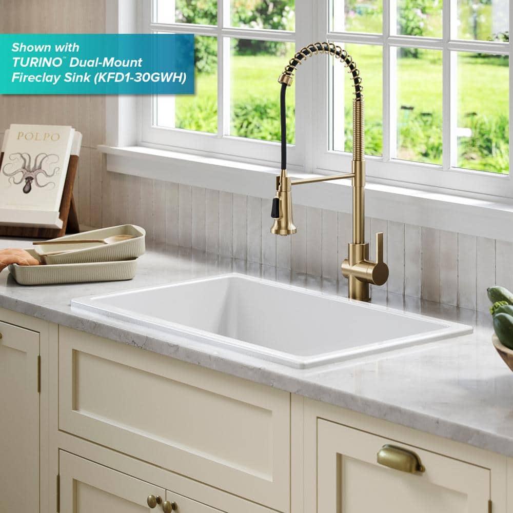 KRAUS Britt Commercial Style Single Handle Pull Down Kitchen Faucet
