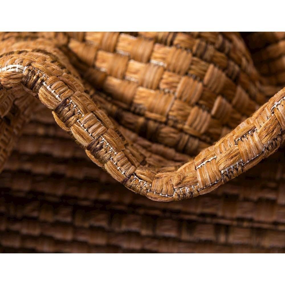 Unique Loom Outdoor Border Collection Area Rug - Checkered (2' 2" x 3' 1" Rectangle Light Brown)