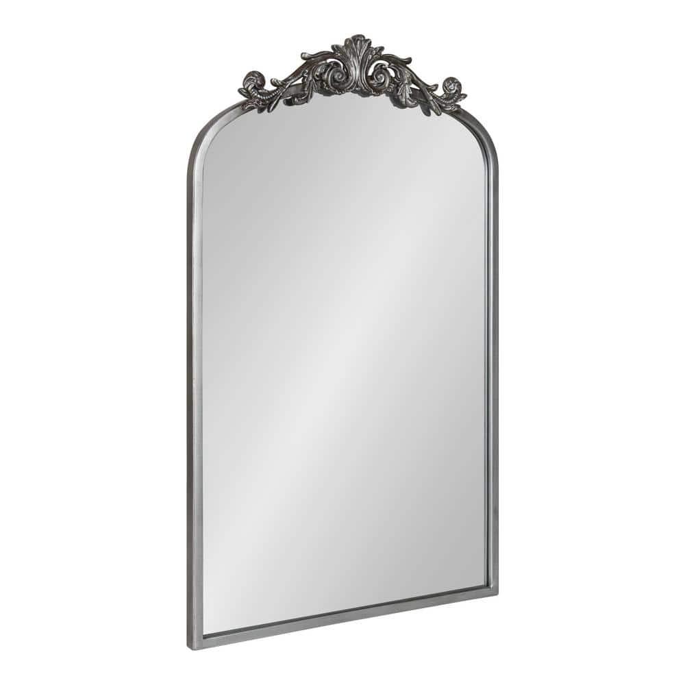 19" x 31" Arendahl Traditional Arch Decorative Wall Mirror Silver - Kate & Laurel: Metal Frame, Baroque Inspired, Easy to Hang