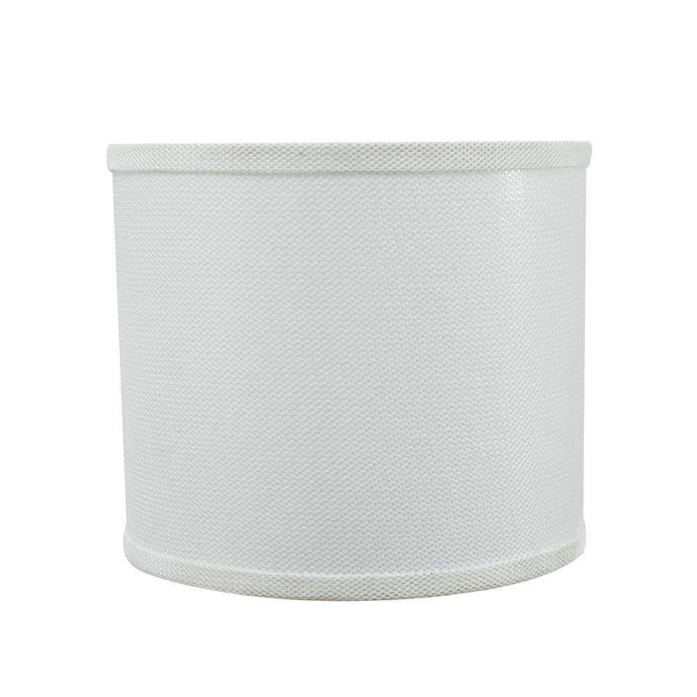 Aspen Creative 31101 Transitional Drum (Cylinder) Shaped Spider Construction Lamp Shade in White, 12" wide (12" x 12" x 10")