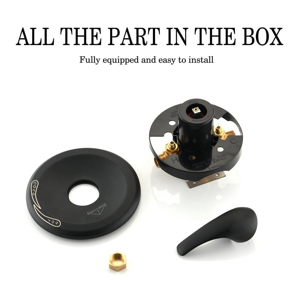 Single Function Pressure Balance Valve with Single Handle Trim Kit in Matte Black