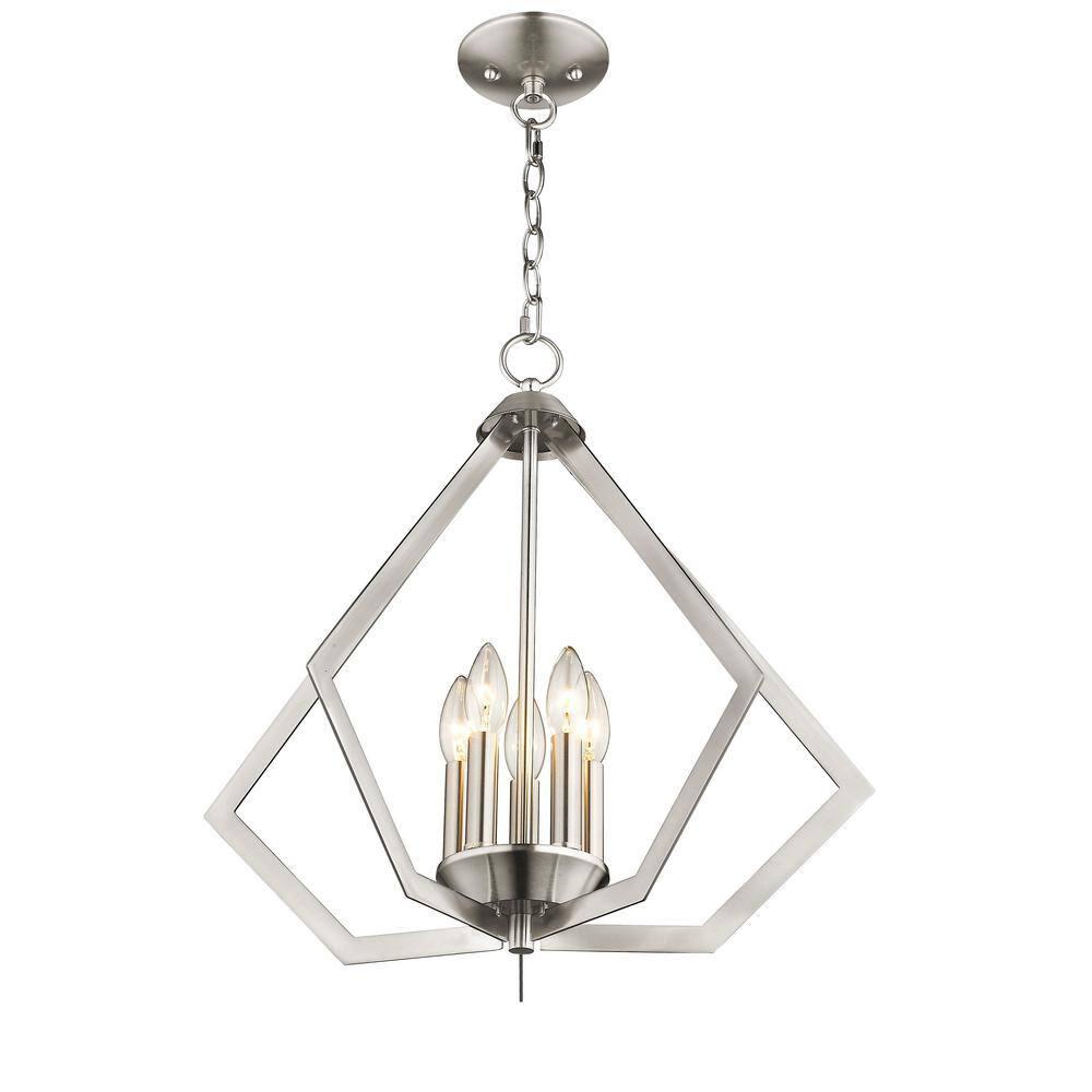 Livex Lighting Prism 5 - Light Chandelier in  Brushed Nickel