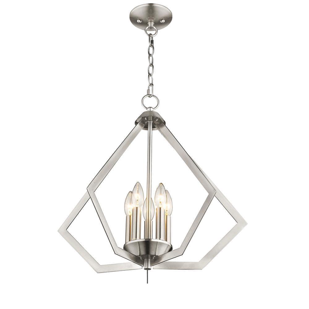 Livex Lighting Prism 5 - Light Chandelier in  Brushed Nickel