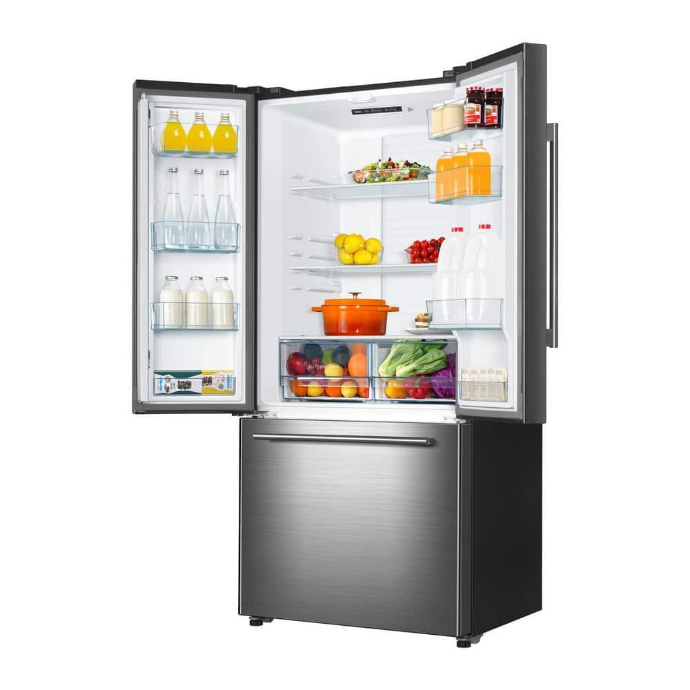 Galanz 18-Cu. ft Counter Depth 3-Door French Door Refrigerator, Stainless