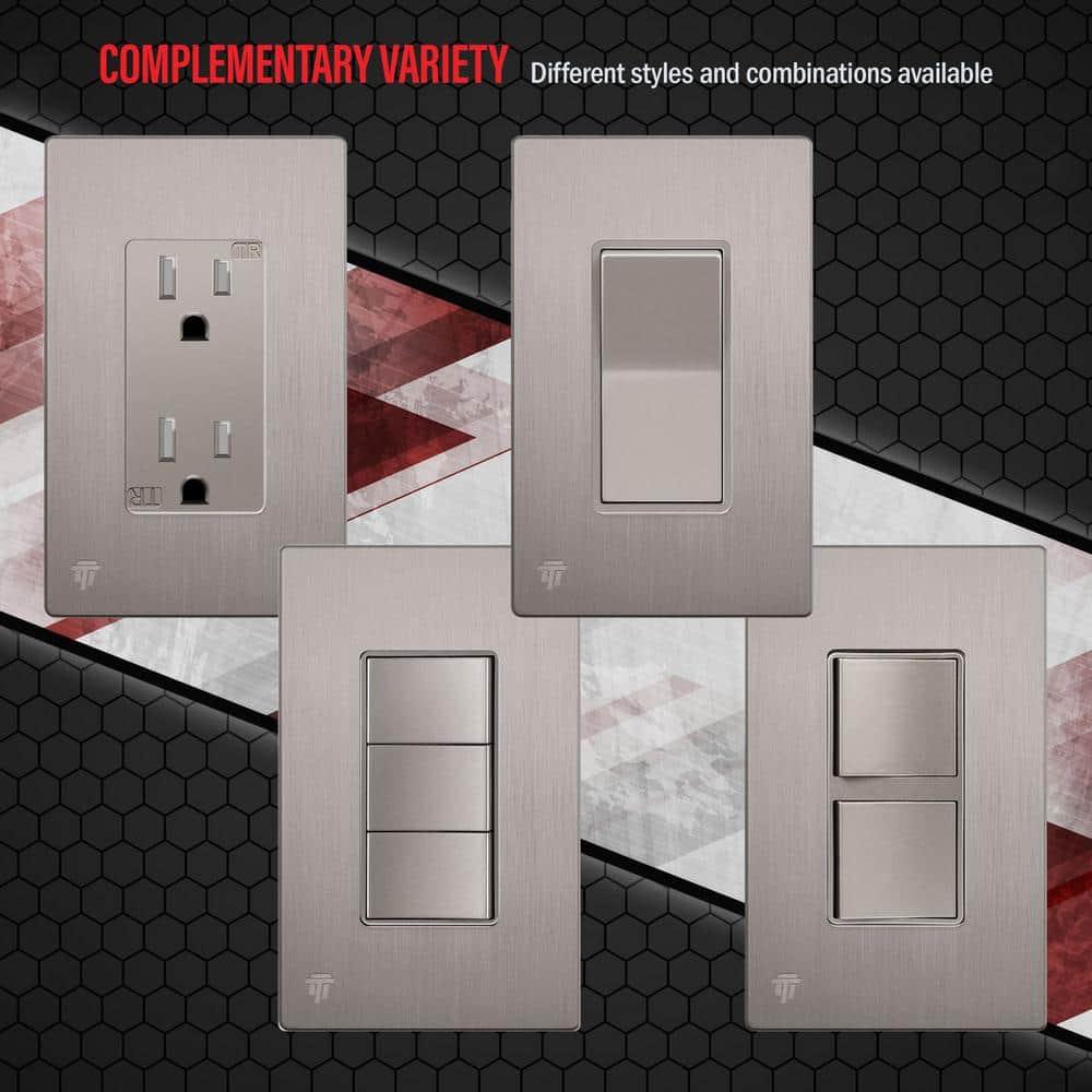 Enerlites No Subject 1 - Gang Rocker Standard Wall Plate