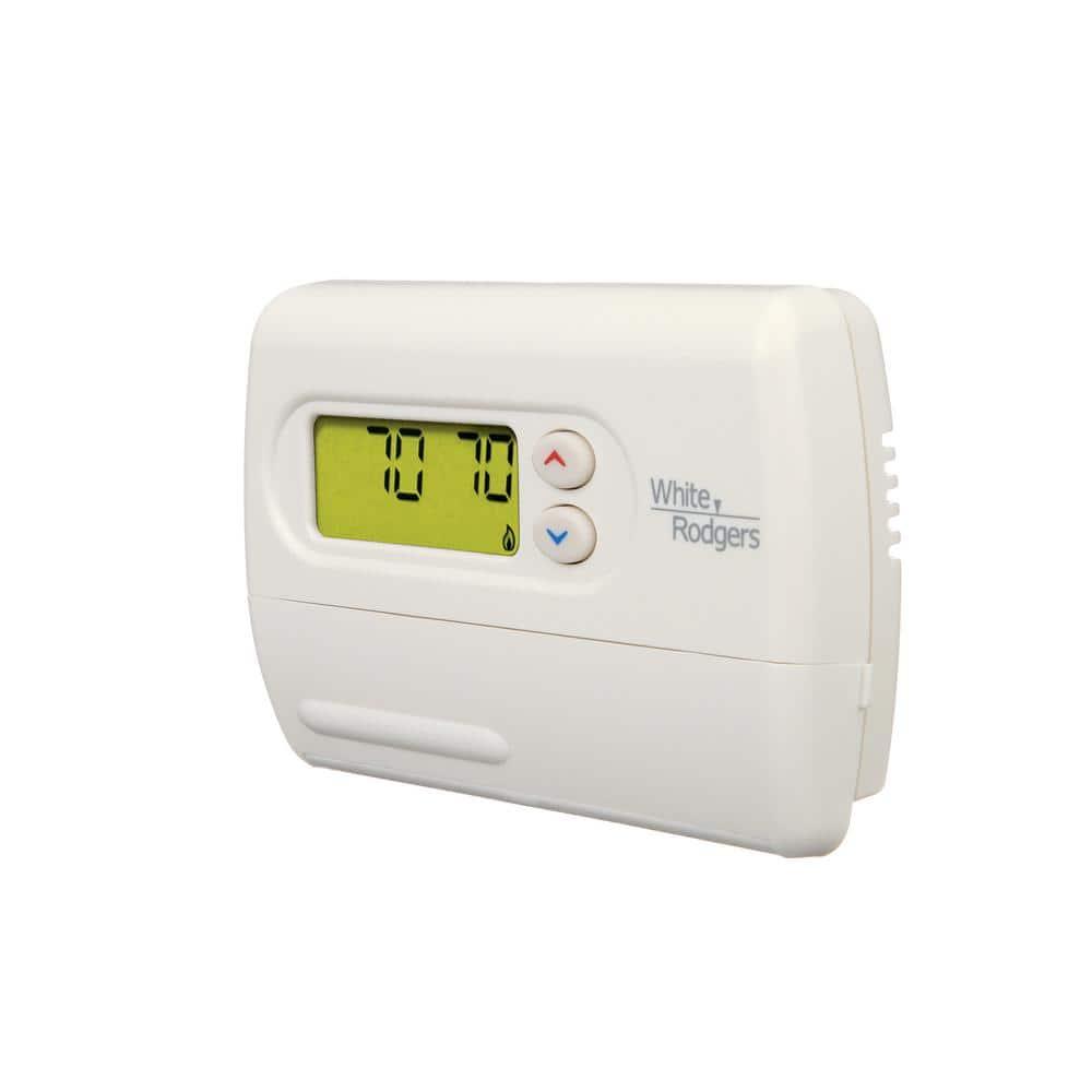 White-Rodgers 1F86-344 White LCD Battery Thermostat