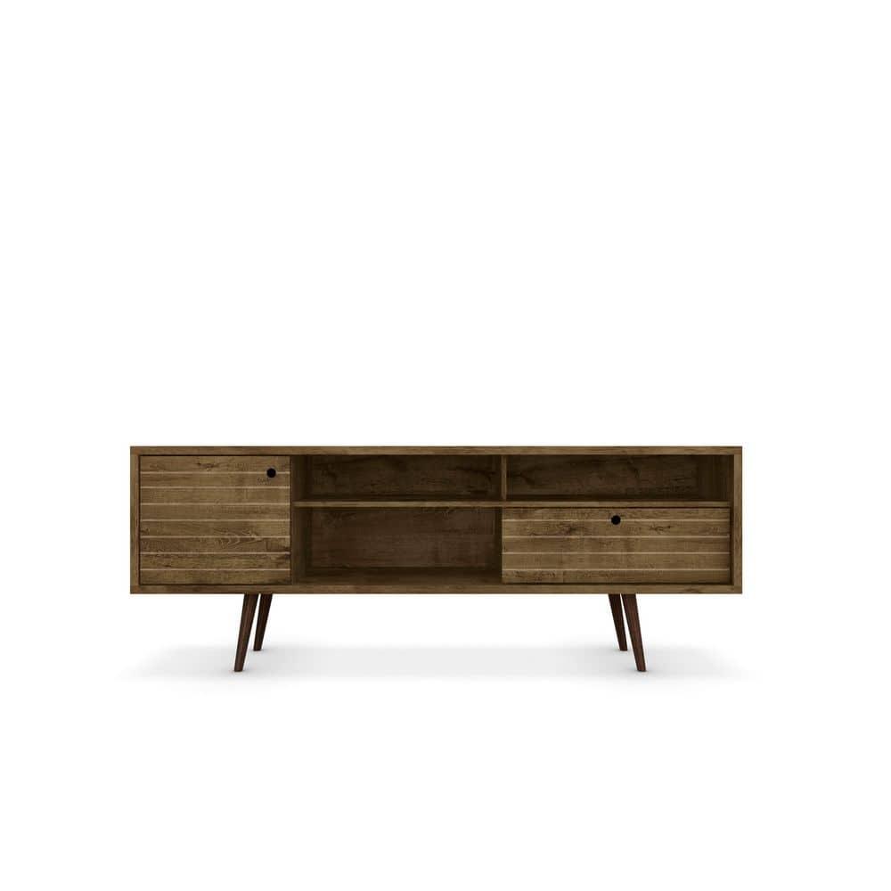 Manhattan Comfort Liberty 70.86 Inch Mid Century Modern Wood TV Stand with Legs