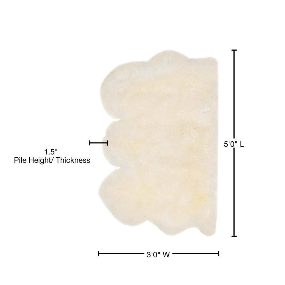 SAFAVIEH Sheep Skin Tiana Sheep Skin Area Rug, White, 3' x 5' Specialty