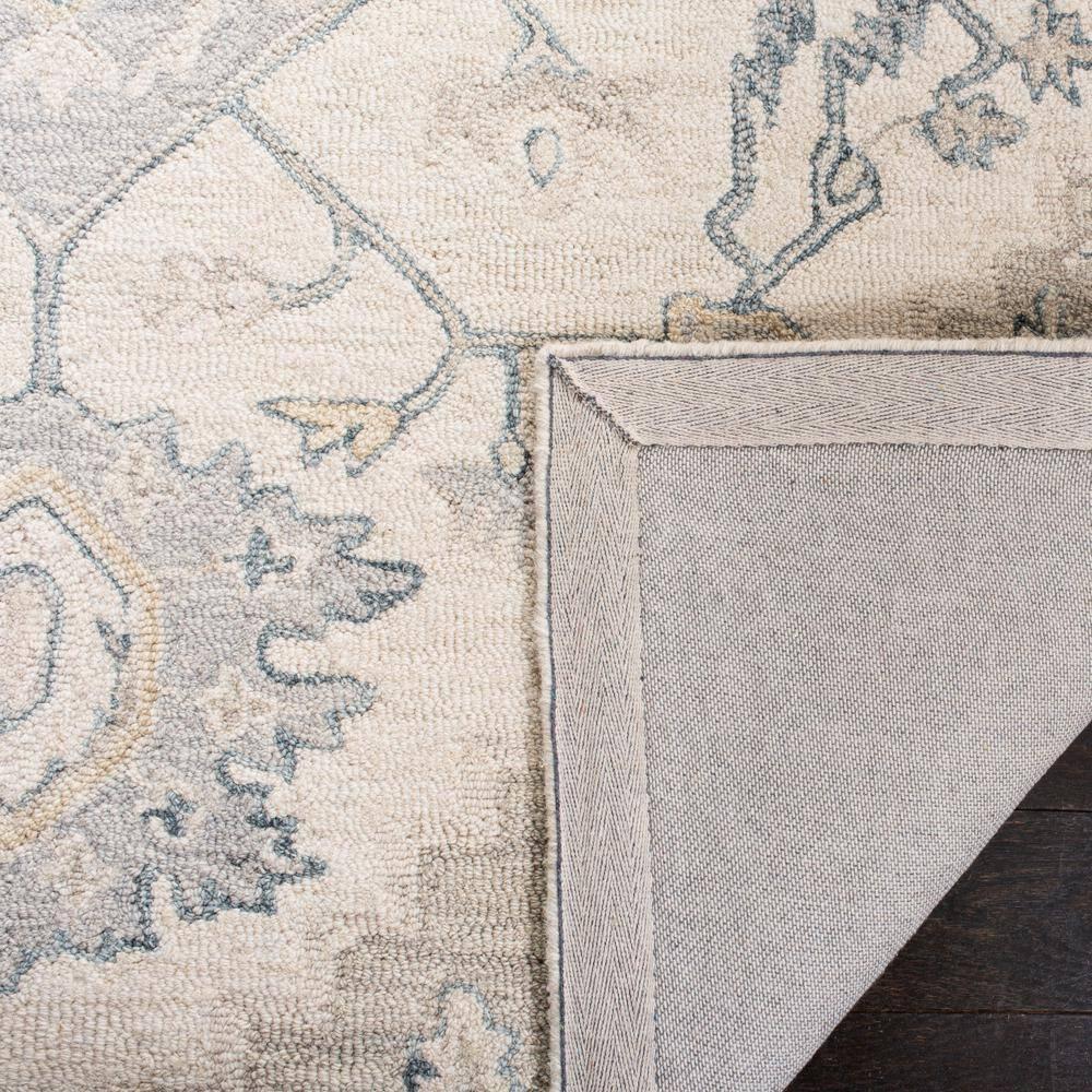 Ivory and Beige Handmade Tufted Wool Runner Rug