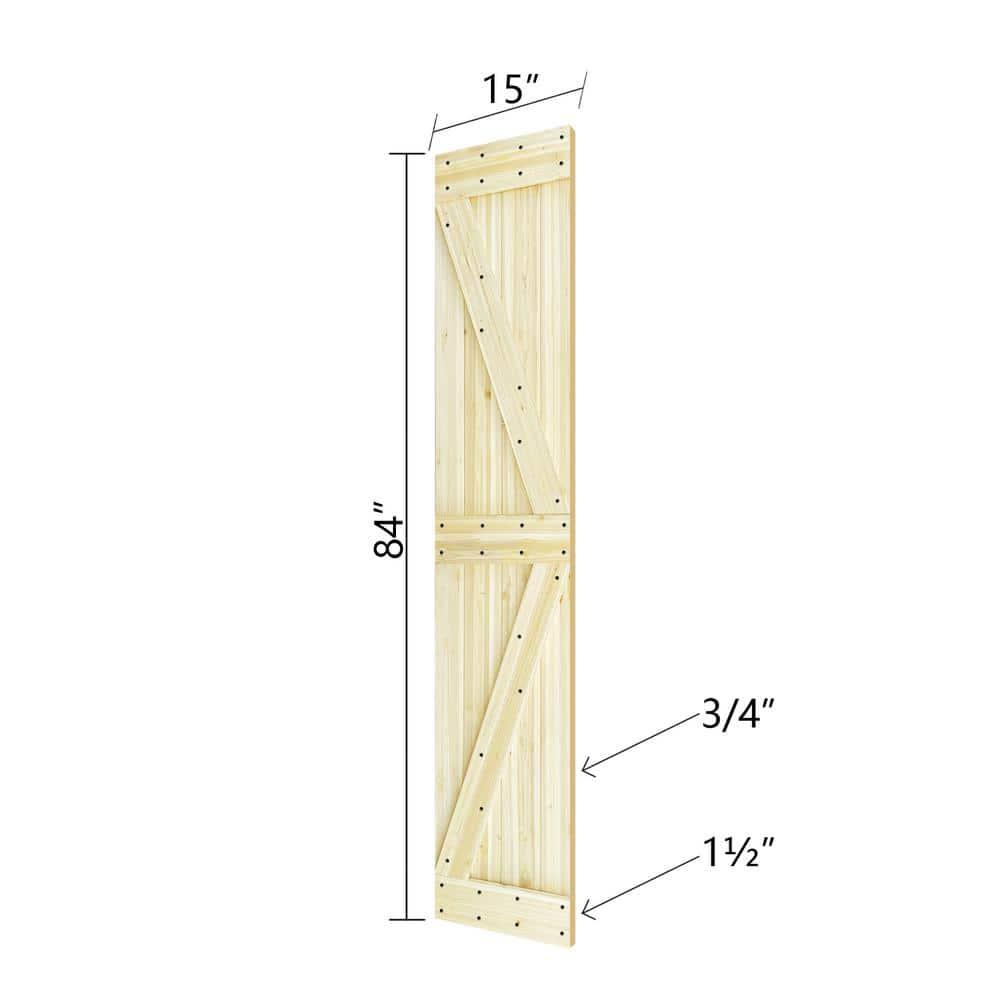 IsLife K Style Finished Solid Wood Bi-Fold Double Barn Door With Hardware Kit -Assembly Needed