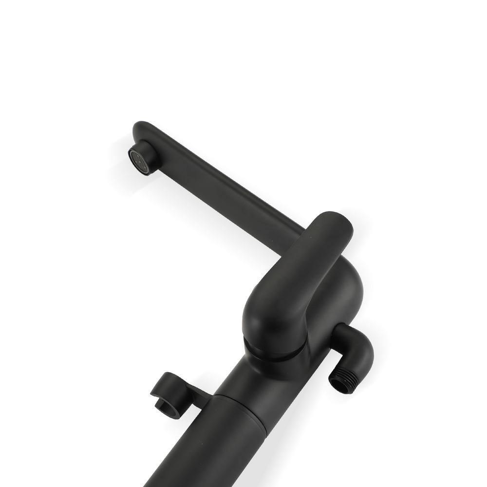 mondawe Single Handle Floor Mounted Freestanding Tub Filler with Diverter MDLT0054-MB