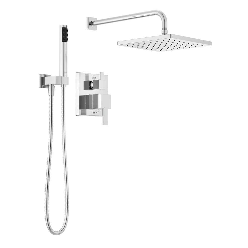 Modern Raincan Square Shower System, Rain Shower Head with Handheld Spray, Shower Faucet Set