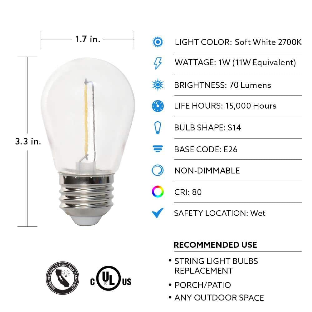 Feit Electric 3018034 11W S14 E26 Medium Filament Equivalence LED Bulb, Soft White - Pack of 4