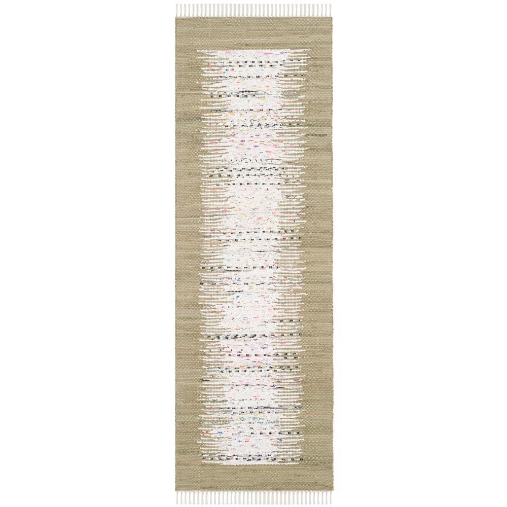 Montauk MTK711 Hand Woven Indoor Runner Rug - Ivory/Olive - 2'3"x7' - Safavieh.