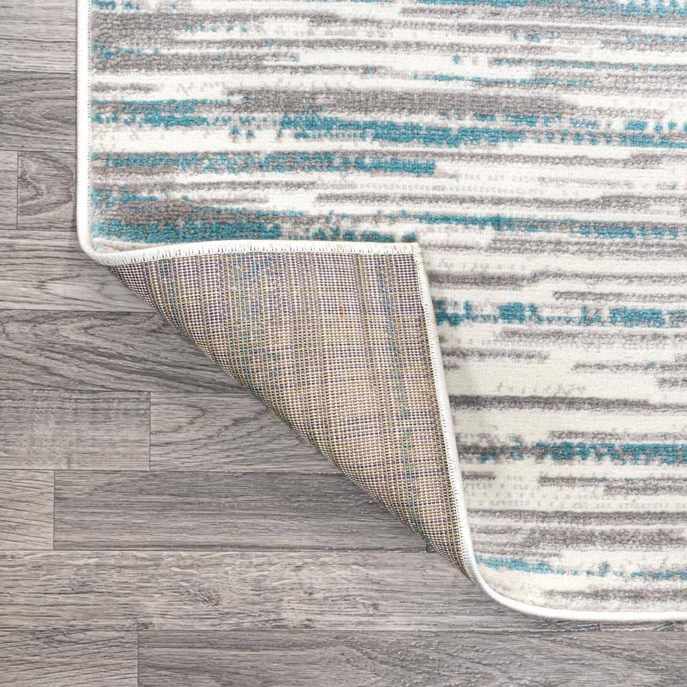 2' x 8' Speer Abstract Linear Stripe Runner Rug, Gray/Blue - JONATHAN Y
