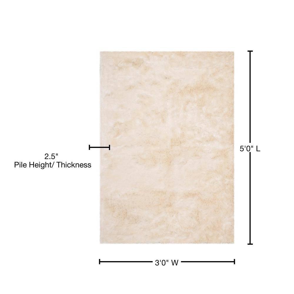 Paris Shag SG511 Hand Tufted Indoor Accent Rug - Ivory - 3'x5' - Safavieh