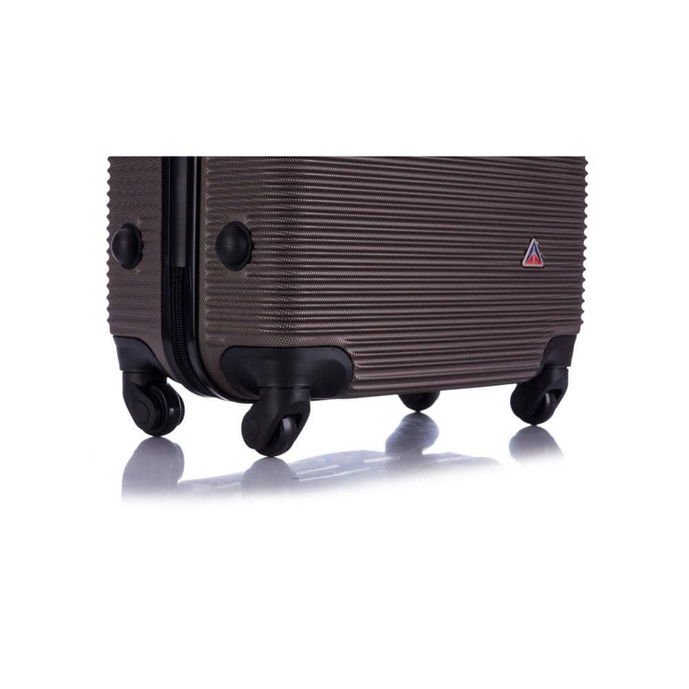 InUSA Royal 3pc Hardside Checked Spinner Luggage Set - Brown