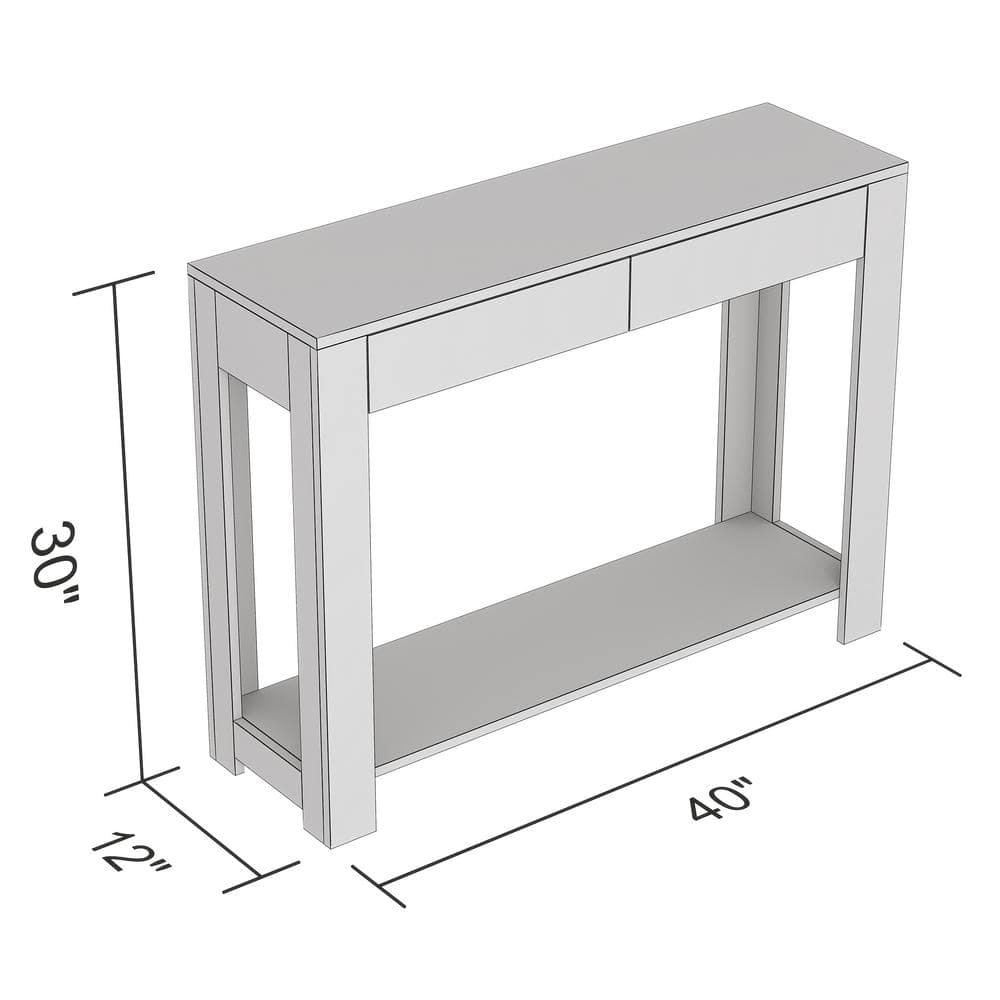 Safdie & Co. 40"L 2-Drawers 1-Shelf Console Table in Dark Taupe