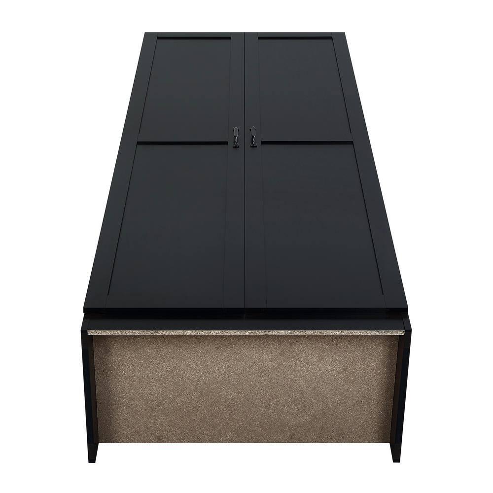 Set of 2 Hopkins Modern 4 Shelf Storage Closets Black - Manhattan Comfort