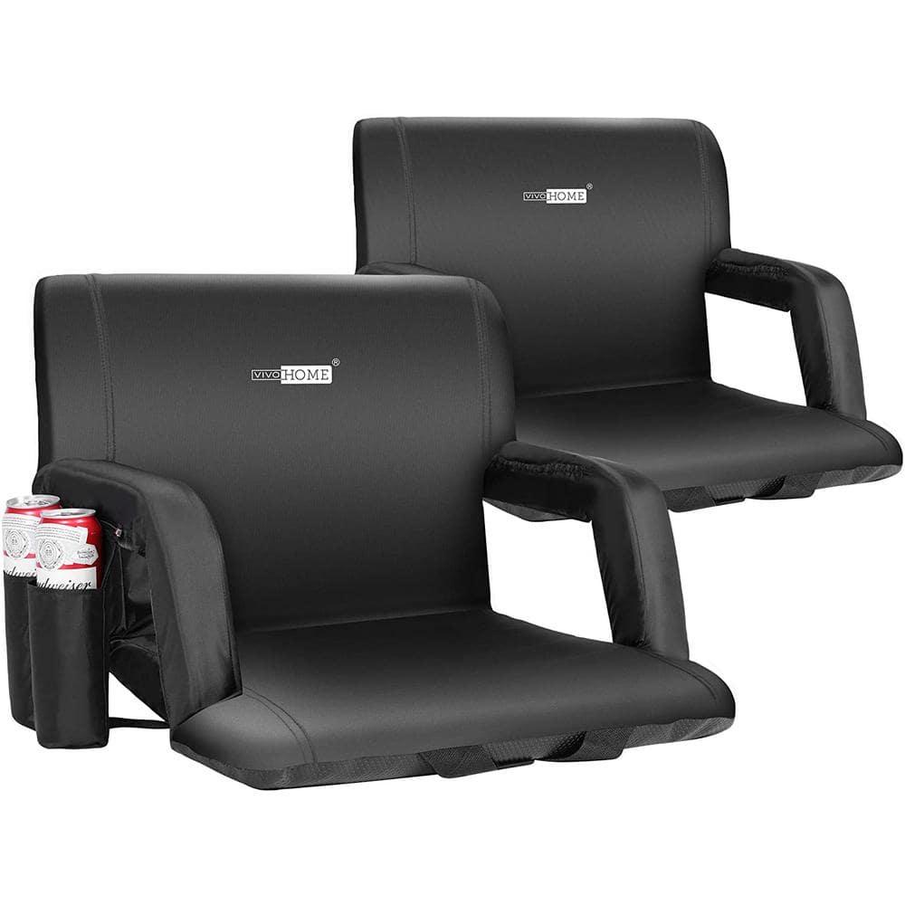 SPECSTAR Foldable Stadium Seat Chair for Bleachers with Padded Back Support and Armrests 2 pack